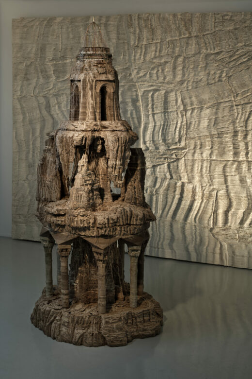 Carton, papier coloré, laiton, bois, plâtre / Cardboard, colored paper, brass, wood, plaster 225 x 95 x 95 cm (88 5/8 x 37 3/8 x 37 3/8 in.)
