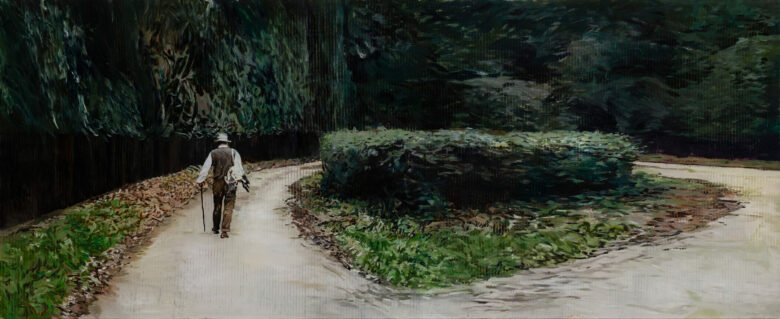 Huile sur plexiglas / Oil on plexiglass, 45 x 110 cm (17 3/4 x 43 1/4 in.)