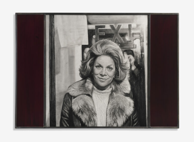 Crayon et graphite sur papier, cadre en acier et verre peint / Pencil and graphite on paper, hand welded steel frames and painted glass 80 x 98 x 3 cm (31 1/2 x 38 5/8 x 1 1/8 in.) encadré / framed