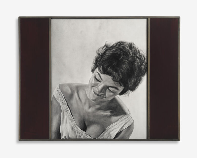 Crayon et graphite sur papier, cadre en acier et verre peint / Pencil and graphite on paper, hand welded steel frames and painted glass 80 x 105 x 3 cm (31 1/2 x 41 3/8 x 1 1/8 in.) encadré / framed