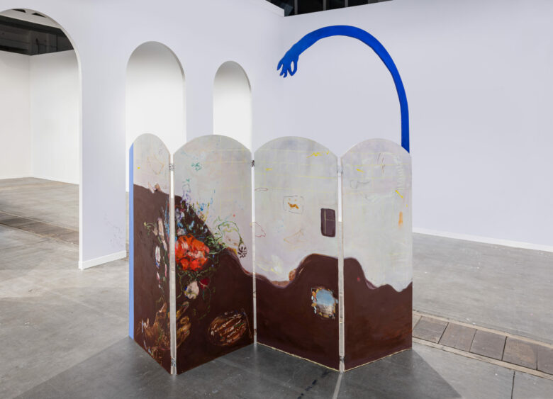 Acrylique et huile sur bois 4 panneaux / Acrylic and oil on canvas 4 pannels 140 x 60 cm (55 1/8 x 23 5/8 in.)