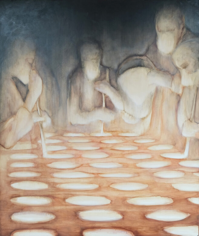 Huile sur bois / Oil on wood 155 x 130 cm (61 x 51 1/8 in.)