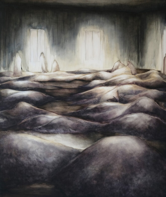 Huile sur bois / Oil on wood 155 x 130 cm (61 x 51 1/8 in.)