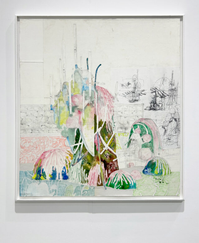 Crayon et peinture sur papier contrecollé sur bois / Pencil and paint on paper mounted on wood 100 x 100 cm (39 3/8 x 39 3/8 in.)