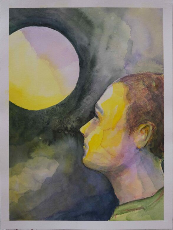 Aquarelle et graphite sur papier / Watercolor and graphite on paper 40 x 30 cm (15 3/4 x 11 3/4 in.) 44 x 35 x 3 cm (17 3/8 x 13 3/4 x 1 1/8 in.) encadré / framed